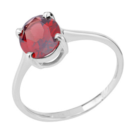 Кольцо один камень К-0259 гр серебро