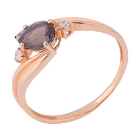 Кольцо один камень К-0246 золото