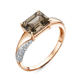 Кольцо один камень К-0269 раух золото