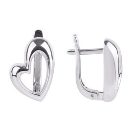 Серьги 02-10-01266-00-00 серебро Сердце