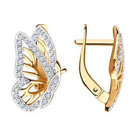 Серьги 028790 золото Бабочка