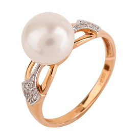 Кольцо один камень 190-1-665Р золото