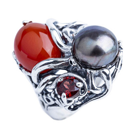 Кольцо 709-нат серебро