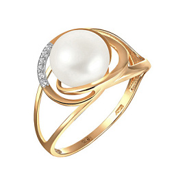 Кольцо один камень 190-1-1025Р золото