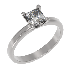 Кольцо один камень 1039021-01210 серебро