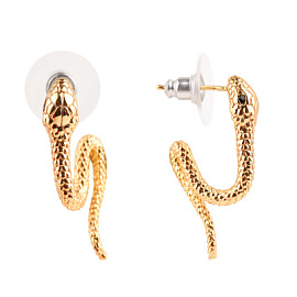 Серьги 3V-6787-Y ювелирный сплав змея