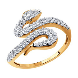 Кольцо 019014 золото змея