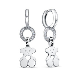 Серьги подвесные с1205492 серебро Тоус