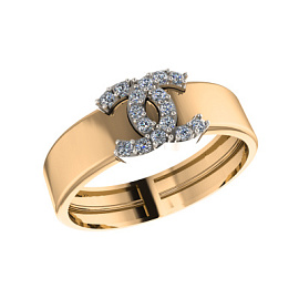 Кольцо 08-118503 золото Шанель
