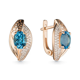 Серьги один камень 2-976 лон золото