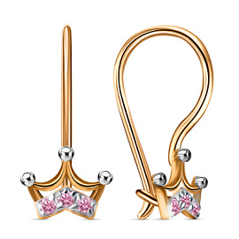 Серьги С132-1901Роз золото Корона