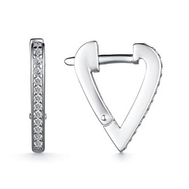 Серьги конго 02-3963.00КЦ-00 серебро Сердце