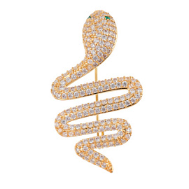 Брошь 3V-6820-Y ювелирный сплав змея