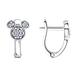 Серьги 94025700 серебро Микки Маус