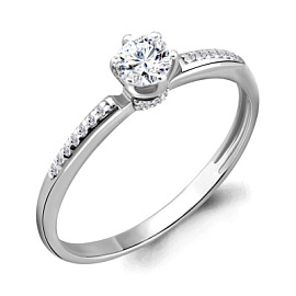 Кольцо один камень 665591А.2 золото