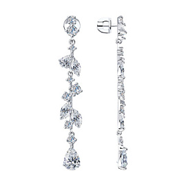 Серьги подвесные 94023592 серебро