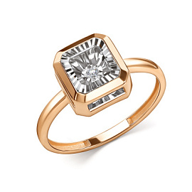 Кольцо один камень 01-11-51224-11-00 золото