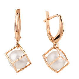 Серьги подвесные СЛ8177 золото Квадрат