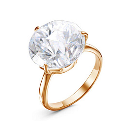 Кольцо один камень 2381803 серебро