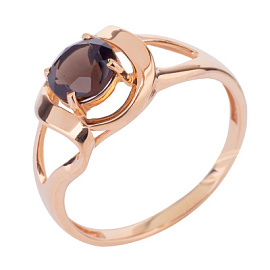 Кольцо один камень К-0233 раух золото